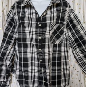 Black and White Plaid Button Up Shirt